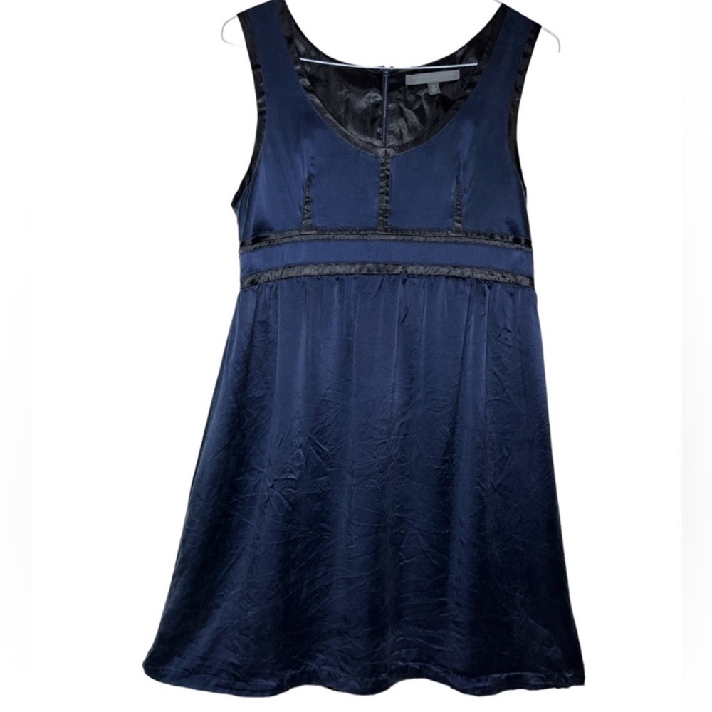 Proenza Schouler for Target 100%silk Navy/black trim  Sleeveless dress Size 13 - Picture 4 of 11